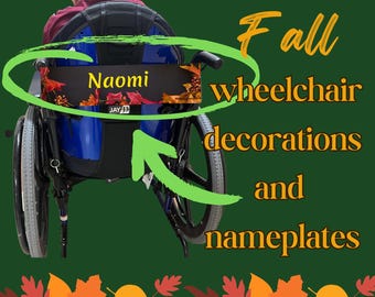 Fall Wheelchair Name Plate, Thanksgiving Decoration, Waterproof Banner