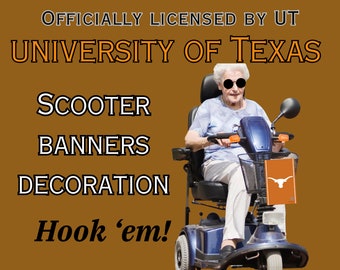 UT Longhorns Power Scooter Name Plate: Texas Sports Fan Gift