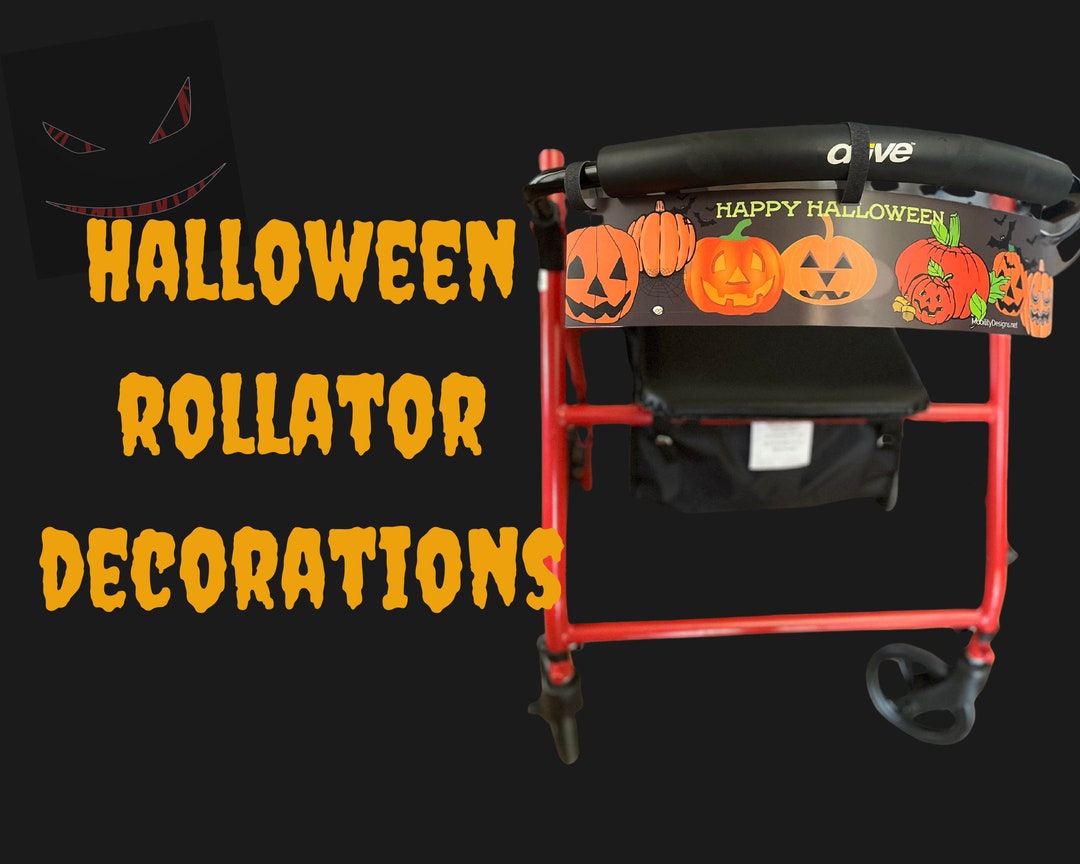 Halloween Walker Decoration, Scary Rollator, Walking Frame Nametag