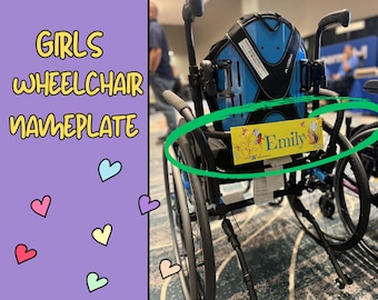 Girls Personalized Wheelchair Name Banner: Custom Decoration