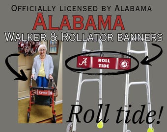 Alabama Rollator Name Plate: Officially Licensed Bama Walker Decoration