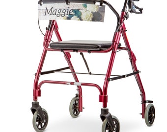 Walker license plate ,rollator identification. Plastic license plate for a rollator, personalized walker decoration, Assisted living gift
