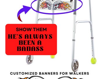 Personalized Walker Name Tag: Rollator ID Banner