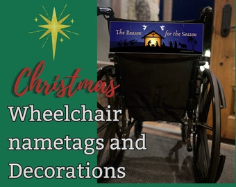 Christmas wheelchair accessory, wheelchair decoration for Christmas, handicapped wheelchair decoration, power wheelchair Christmas decor