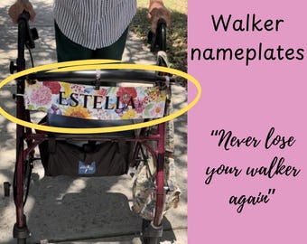 Personalized Walker Name Plate: Floral Walker Decoration