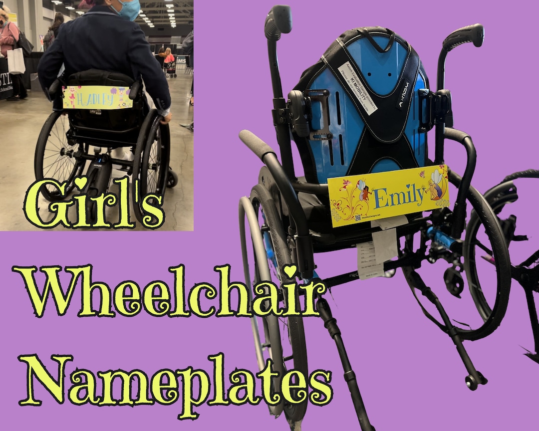 Girls Wheelchair Decoration, Girls Personalized Wheelchair Nametag