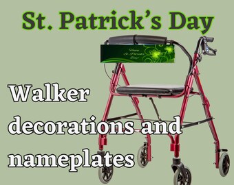 Shamrock Walker Banner: St Patrick's Day Rollator Decoration