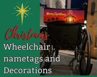 Christmas wheelchair accessory, wheelchair decoration for Christmas, handicapped wheelchair decoration, power wheelchair Christmas decor