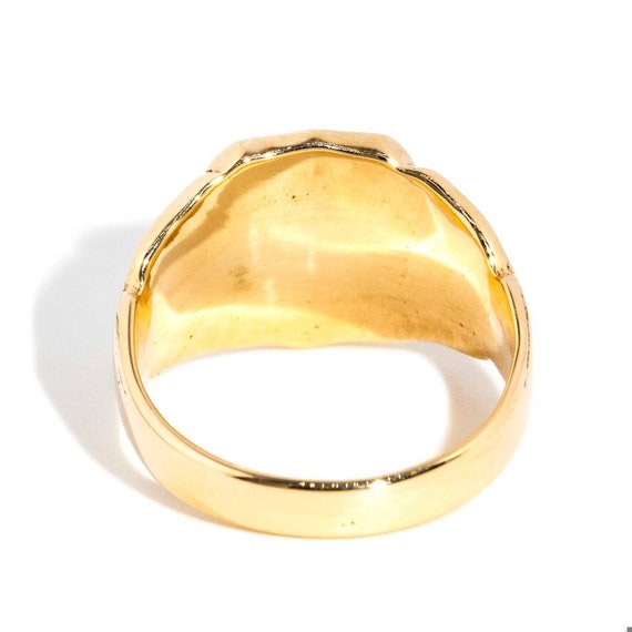 Pedro 1970s Patterned Pinky Signet Ring 9ct Gold - image 8