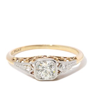Antique Old Cut Diamond Ring – 1920s Engagement Ring – Natural Gemstone – Gift for Her - Greer