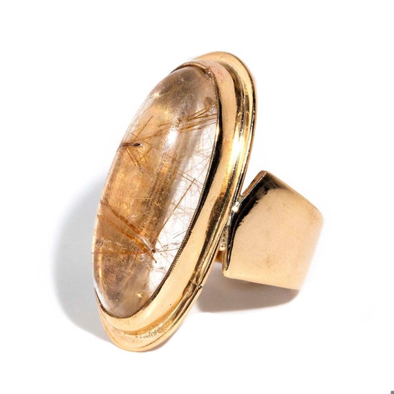 Regan 1970s Rutilated Quartz Ring 9ct Gold - image 3