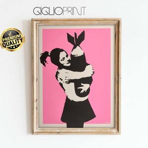 BANKSY, LOVE Bomb, Banksy Posters Banksy Painting Banksy canvas art Prints Exhibition Poster Graffiti Art Poster Modern Wall Art wall decor