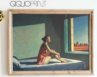 HOPPER, WINDOW, Edward Hopper, stampa Giclee, Arte astratta, Arte Moderna, Realismo, PoP art Canvas, Arte sopra il letto, Art Prints