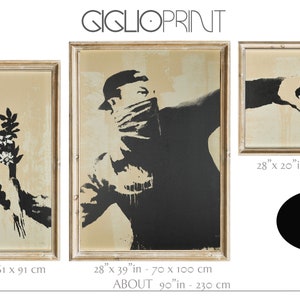 BANKSY, 3 piece wall art, FLOWER, Banksy Print, Banksy Wall Art, Banksy art, Graffiti Art, Gallery Wall Set, Home Decor, Wall Art, Art Pints 3 Poster BIG SIZE inches