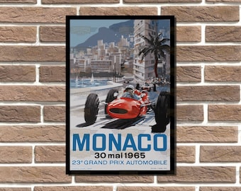 Monaco Grand Prix Metal Sign Garage, Bar, Shop, Man Cave Classic Car Sign