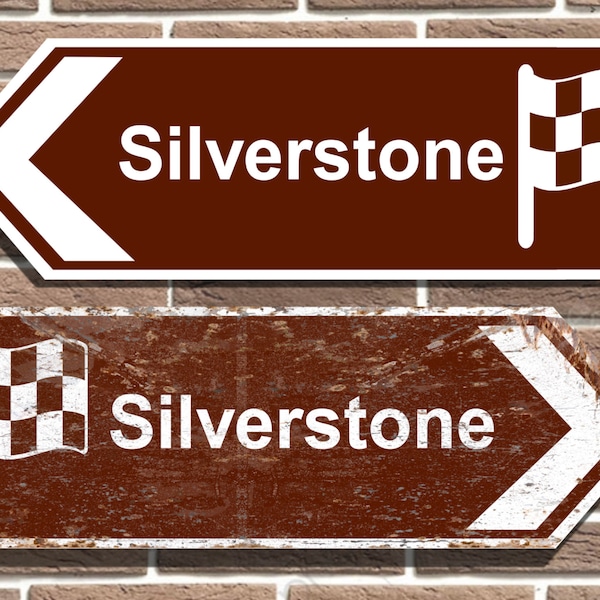 Silverstone British Tourist Style Metal Road Sign Man Cave Garage Sign