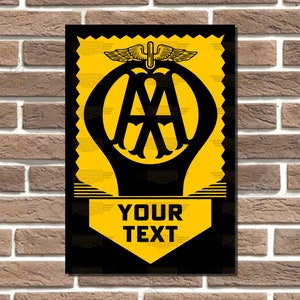 Personalised AA Garage Metal Sign Man Cave Wall Plaque Garage Sign Bar Sign