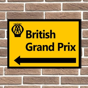 Placa de pared metálica del Gran Premio de Gran Bretaña, F1, MotoGP, BSB, para garaje y bar.
