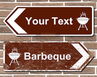 Personalised Barbeque Metal Sign British Road Sign Style Man Cave Decor