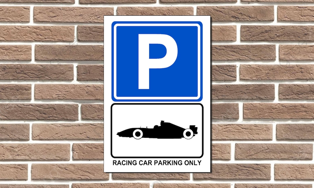 F1 Racking Signs Racing Car Parking Only Metal Sign Wall Plaque F1 Garage Sign Bar Sign ...