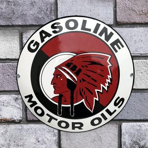 Red Indian Enamel Sign Garage Sign Scooter Bar Sign Man Cave