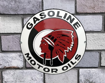 Red Indian Enamel Sign Garage Sign Scooter Bar Sign Man Cave