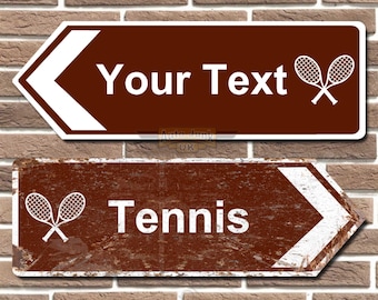 Personalised Tennis British Tourist Style Metal Road Sign Man Cave Home Bar Garage Sign