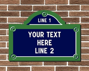 Personalised French Style Metal Street Sign Custom Sign