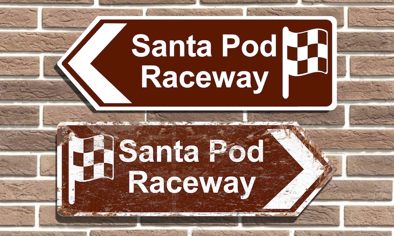 Santa Pod Raceway British Tourist Style Metal Road Sign Man Cave Garage ...
