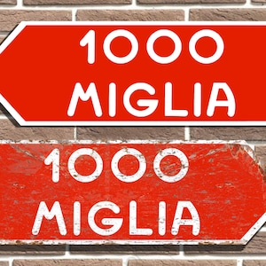 Mille Miglia 1000 Metal Road Sign Man Cave Garage Sign