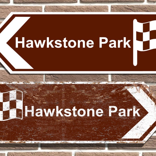 Hawkstone Park Motocross British Tourist Style Metal Road Sign Man Cave Garage Sign