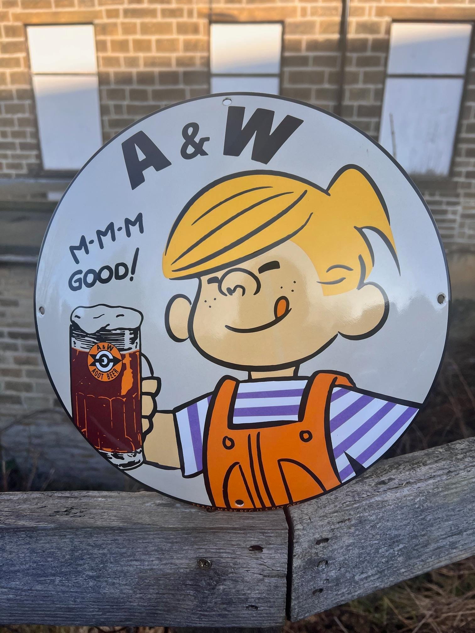 A&w Root Beer Vintage Sign - Etsy