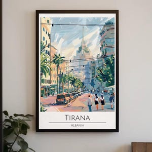 Tirana Albanië Metalen Poster Bord Muur Plaquette Garage Bord Bar Bord Man Cave