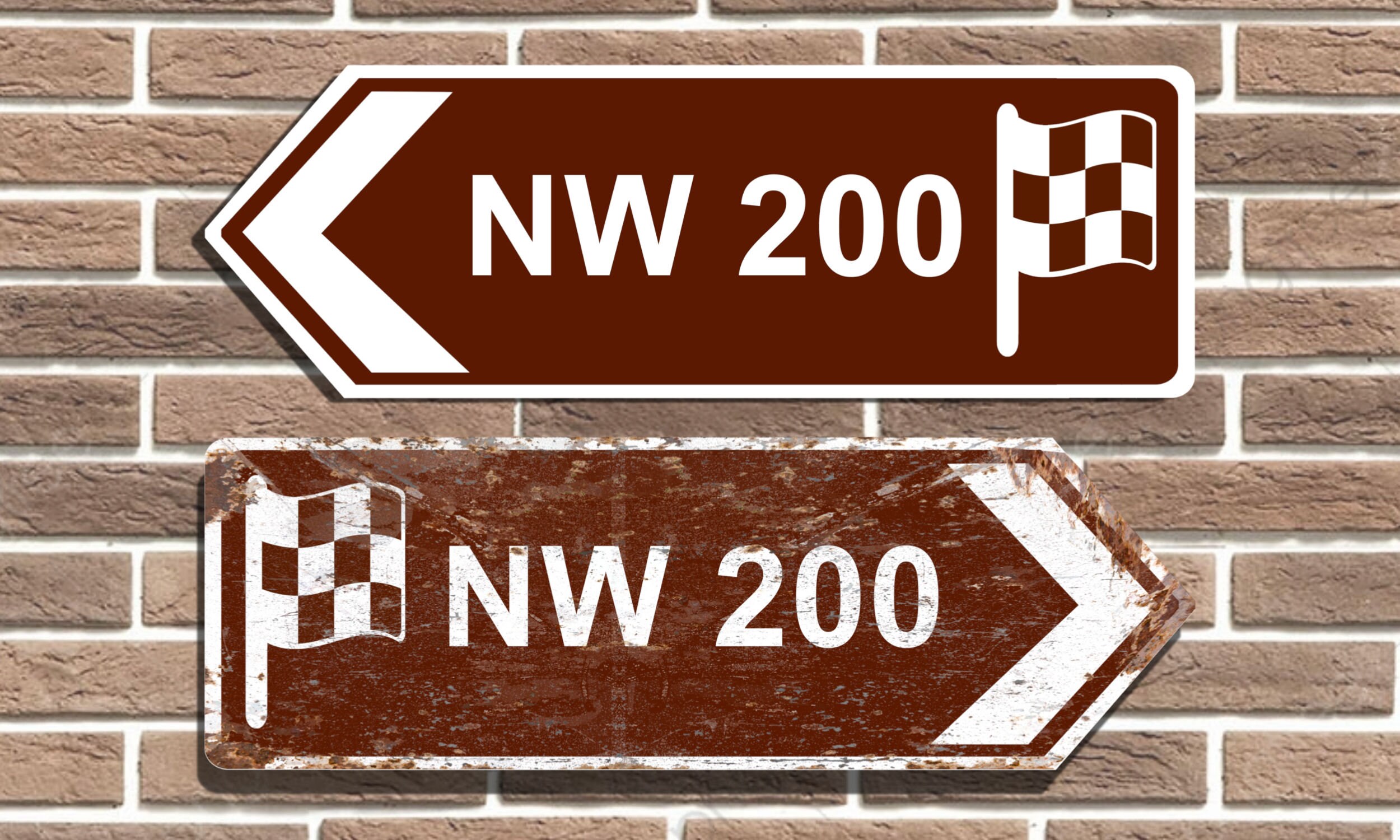 North West 200 NW 200 British Tourist Style Metal Road Sign Man Cave Garage Sign