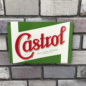 Castrol Enamel Sign Garage Sign Scooter Bar Sign Man Cave