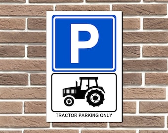 Tractor Parking Only Metal Sign Garage, Bar, Shop, Man Cave Sign