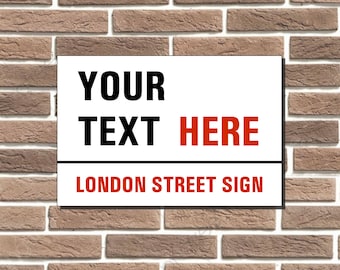 Personalised London Style Metal Street Sign Man Cave Garage Sign