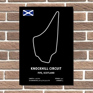 Knockhill Circuit Layout Metal Sign Wall Plaque F1 MotoGP BSB Garage Sign