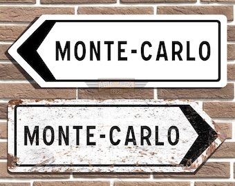 Monte Carlo French Style Metal Road Sign Man Cave Garage Sign