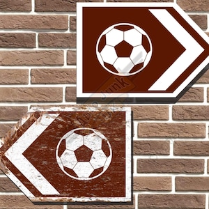Cartello stradale in metallo in stile turistico britannico da calcio, per uomo, bar, garage