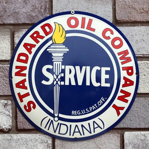 Standard Oil Company Enamel Sign Garage Sign Scooter Bar Sign Man Cave