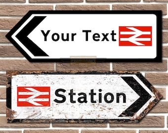 Personalised British Rail Metal Road Sign Railway Style Sign
