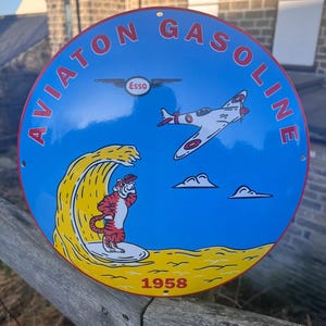 Esso Aviation Enamel Sign Garage Sign Scooter Bar Sign Man Cave