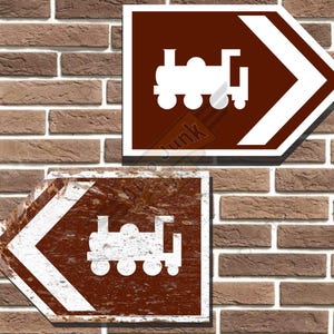 Railway Station British Tourist Style Metal Road Sign Train Sign Man Cave Garage Sign