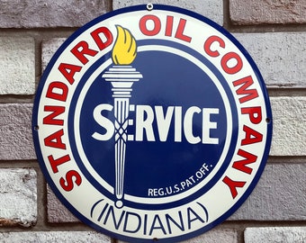 Plaque émaillée Standard Oil Company Plaque émaillée pour garage, bar, homme des cavernes
