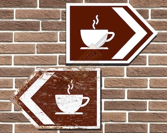 Tea Rooms Coffee Shop British Tourist Style Metal Road Sign Man Cave Garage Sign