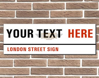 Personalised London Style Metal Street Sign Man Cave Sports Bar Garage Sign