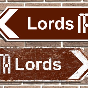 Lords Cricket Ground British Tourist Style Metal Road Sign Man Cave Garage Sign