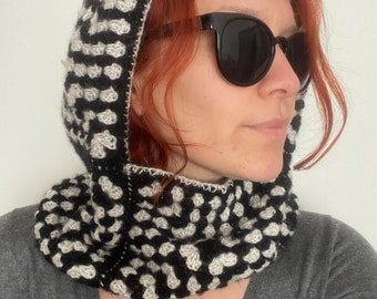 Granny square balaclava beret