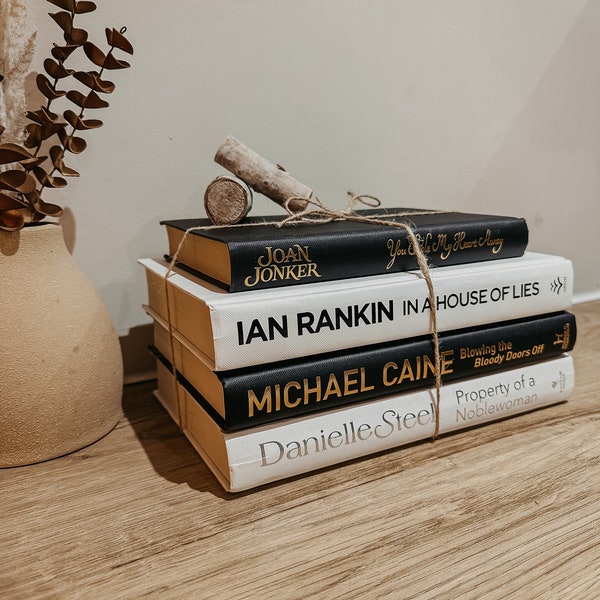 White Decorative Books Etsy